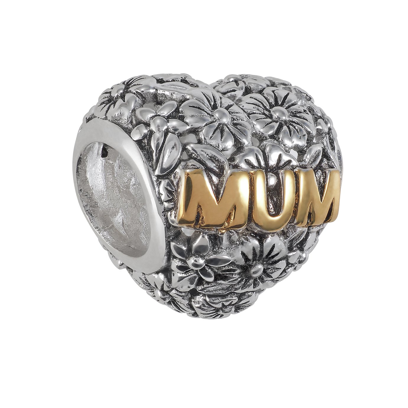 Moon & Back Sterling Silver Cubic Zerconia Mum Charm