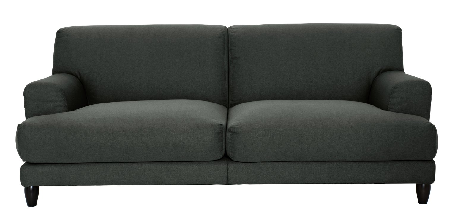 Habitat Askem Fabric 3 Seater Sofa - Charcoal