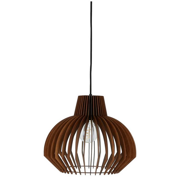 Habitat Achille Walnut Plywood Easy Fit Pendant Shade - 43cm 0