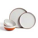 Buy Habitat 12 Piece Stoneware Dinner Set Rust Speckle Dinner sets Habitat