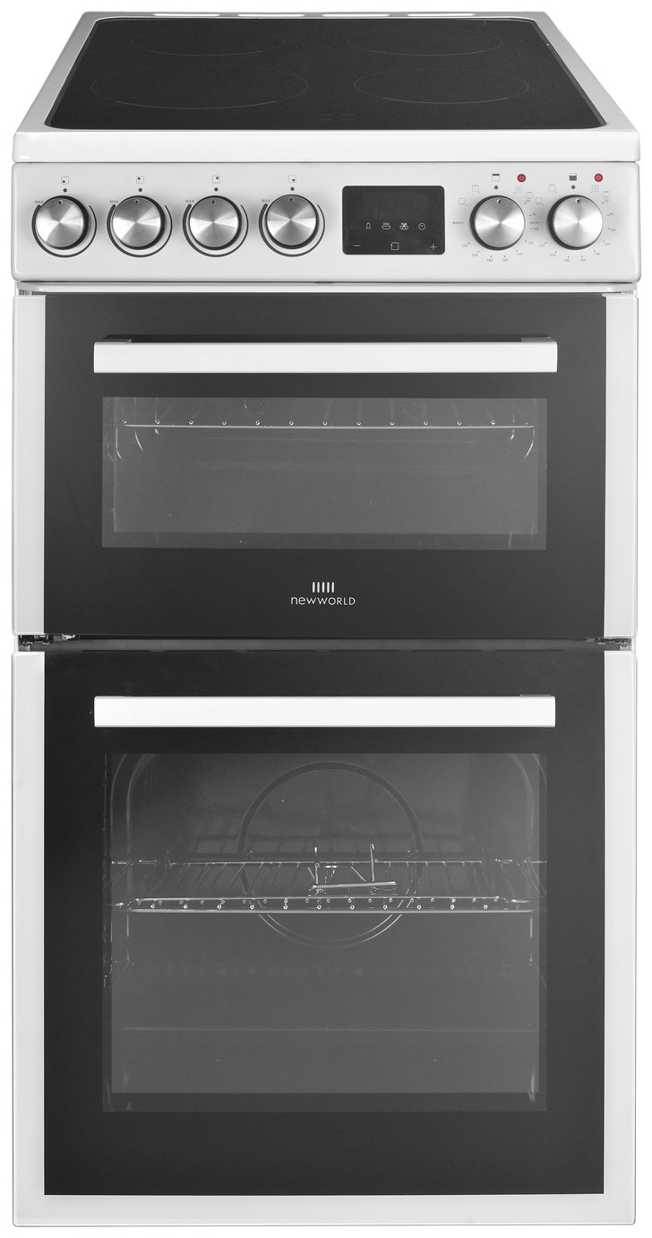 New World NWLS50DCW 50cm Double Oven Electric Cooker - White