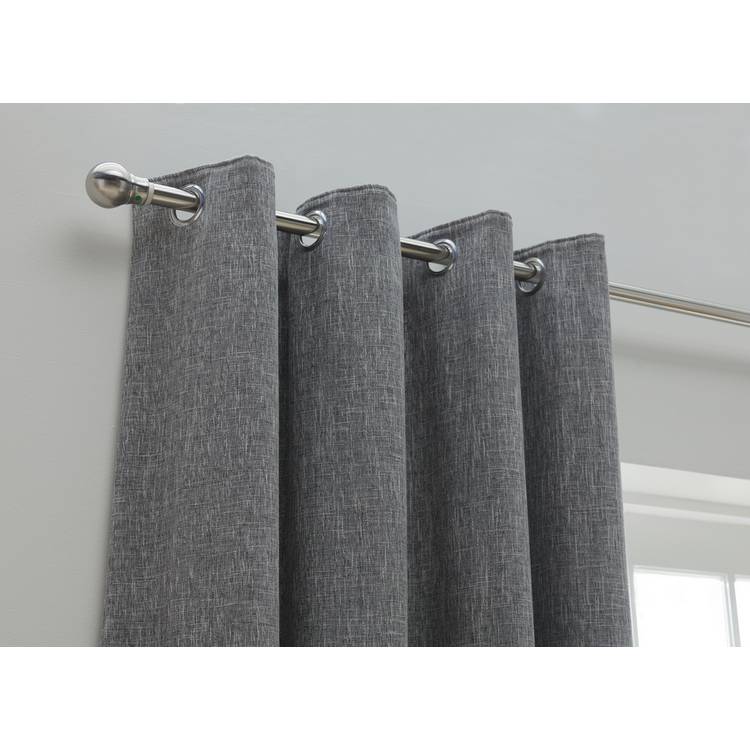 Habitat Blackout Fully Lined Eyelet Curtains - Charcoal 0