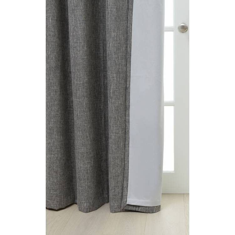 Habitat Blackout Fully Lined Eyelet Curtains - Charcoal 0