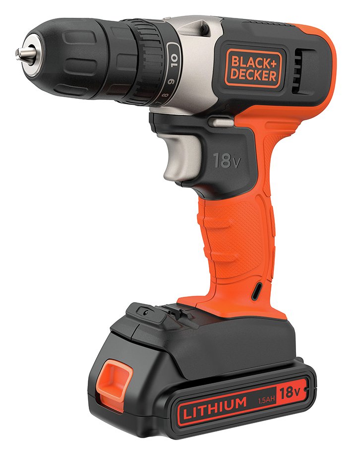 Black   Decker 18V Lithium-ion Drill Driver with Accessories