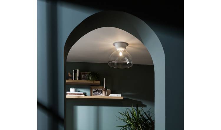 Buy Habitat Diablo Glass Flush to Ceiling Light - White ...