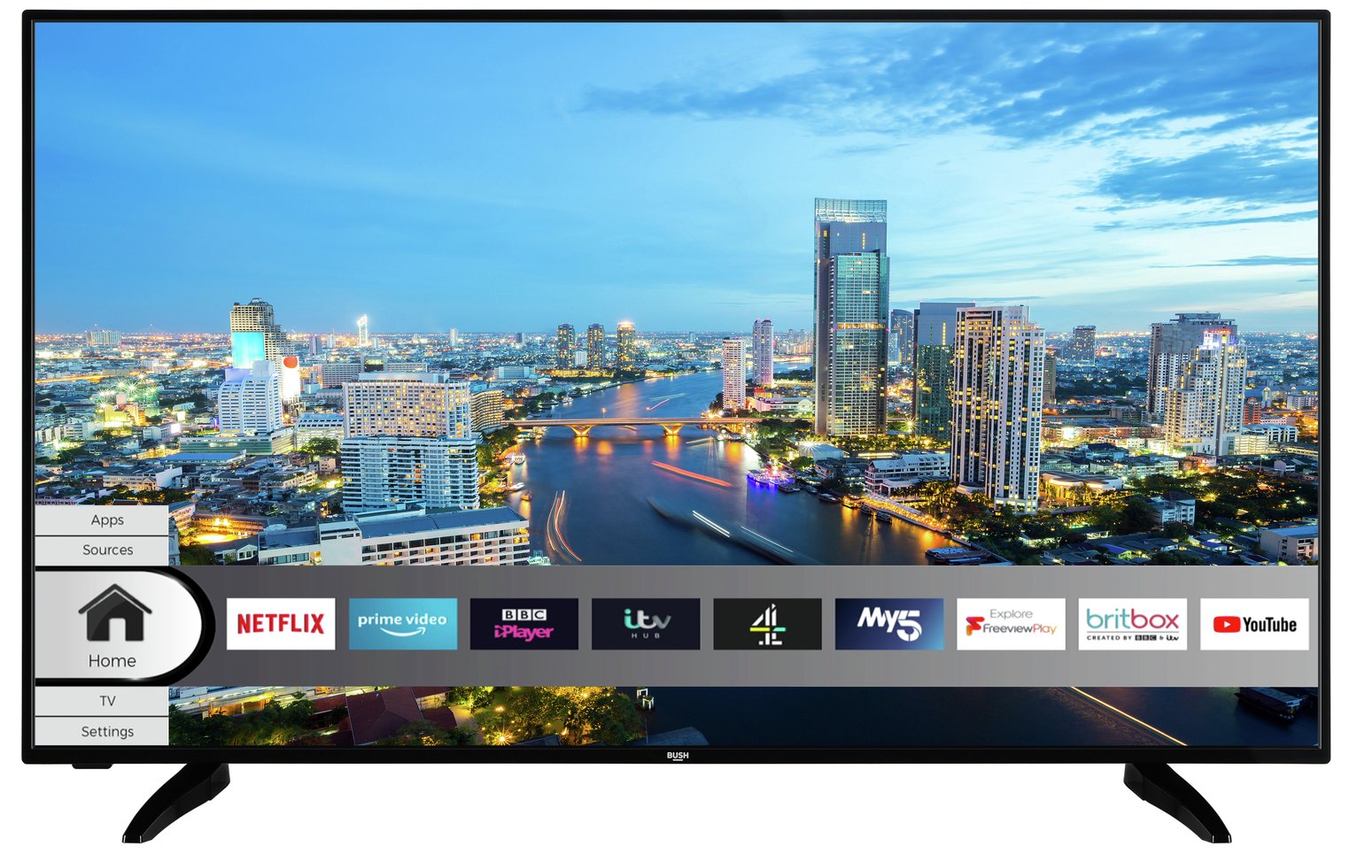 Bush 43 Inch UHD Smart 4K DLED HDR Freeview TV