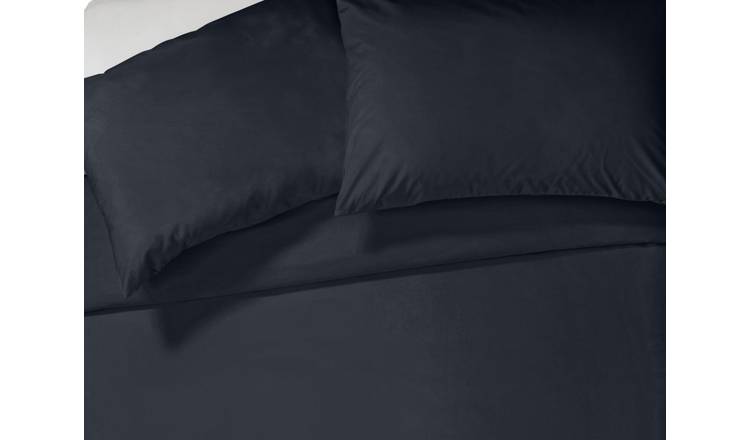 Habitat Pure Cotton 200TC Navy Bedding Set - Kingsize