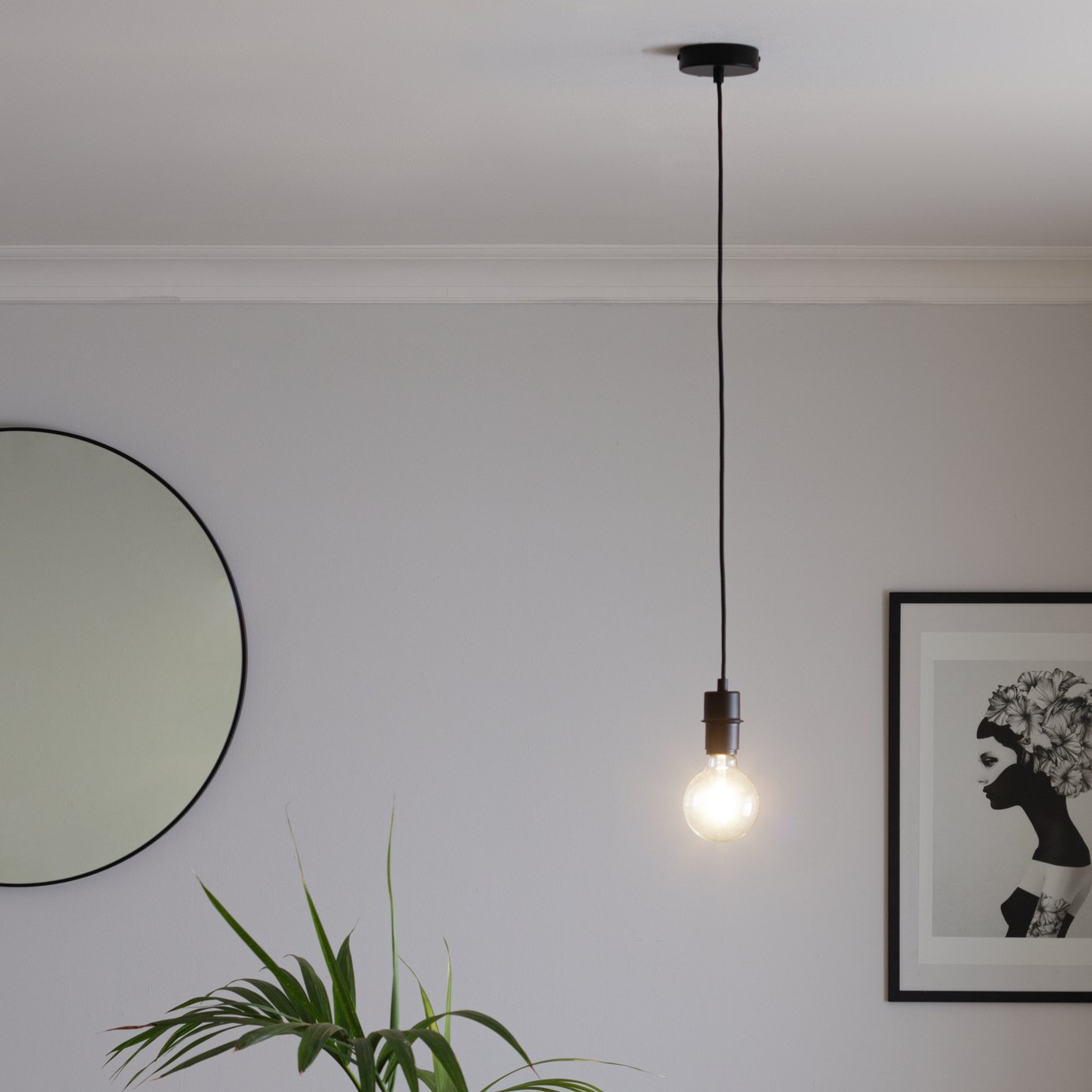 Habitat Pendel Electric Light Fitting Black 1.2M