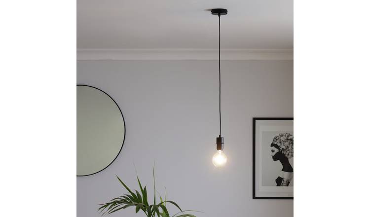 Black long outlet light fixture