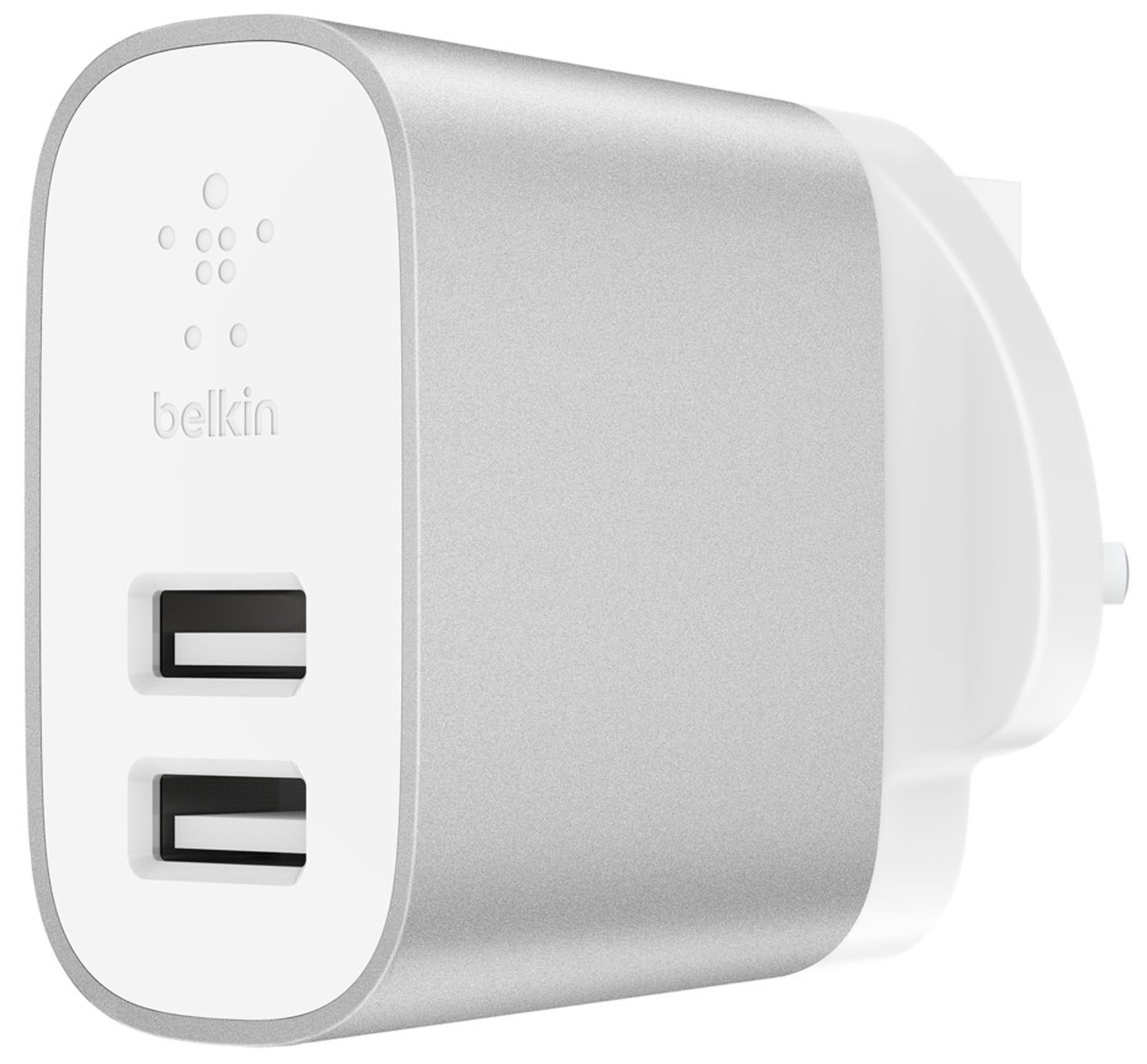 Belkin 12W Universal USB-A Dual Port Wall Charger - Silver