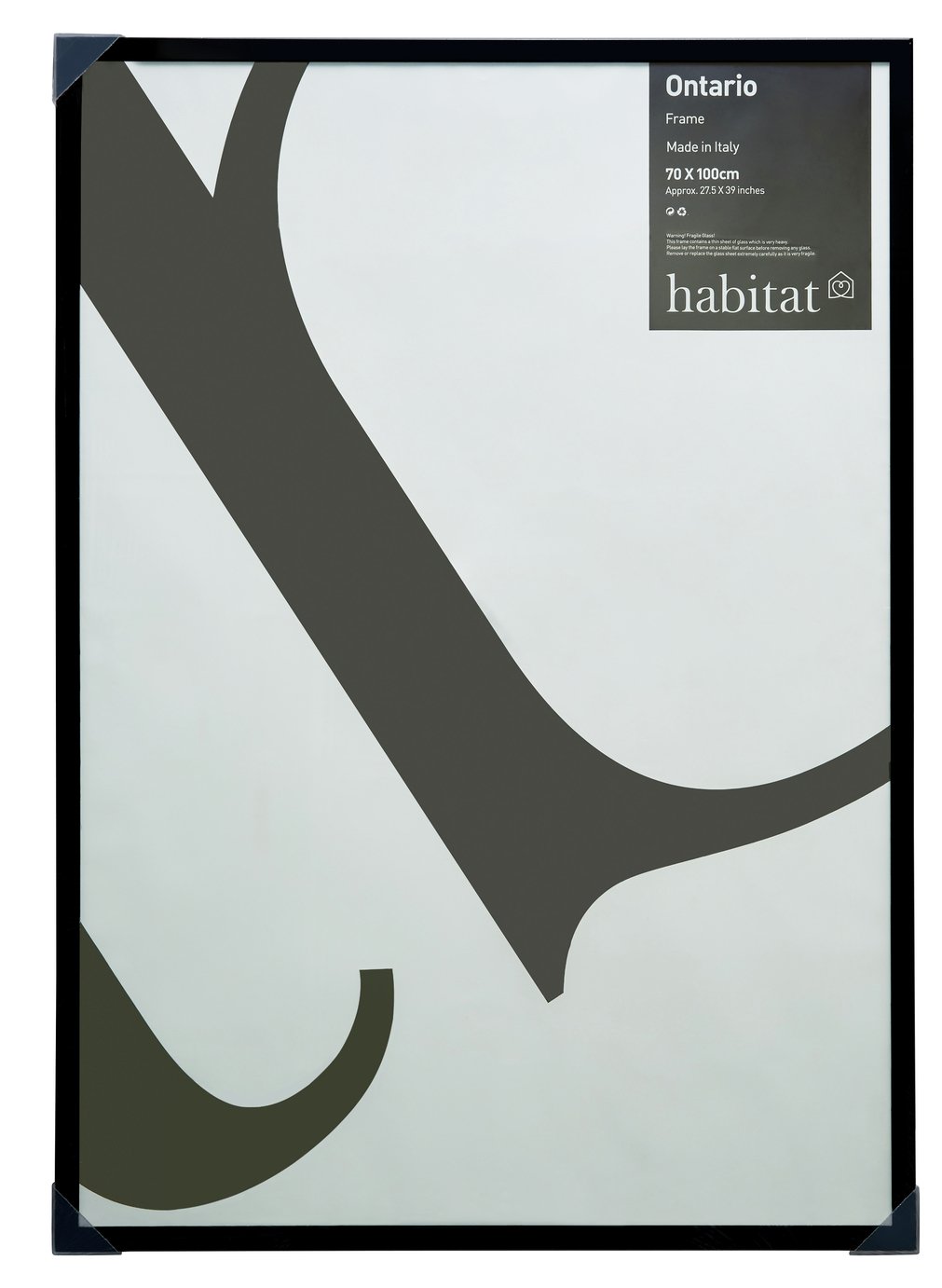 Habitat Ontario Matte Finish Picture Frame -Black - 103x73cm