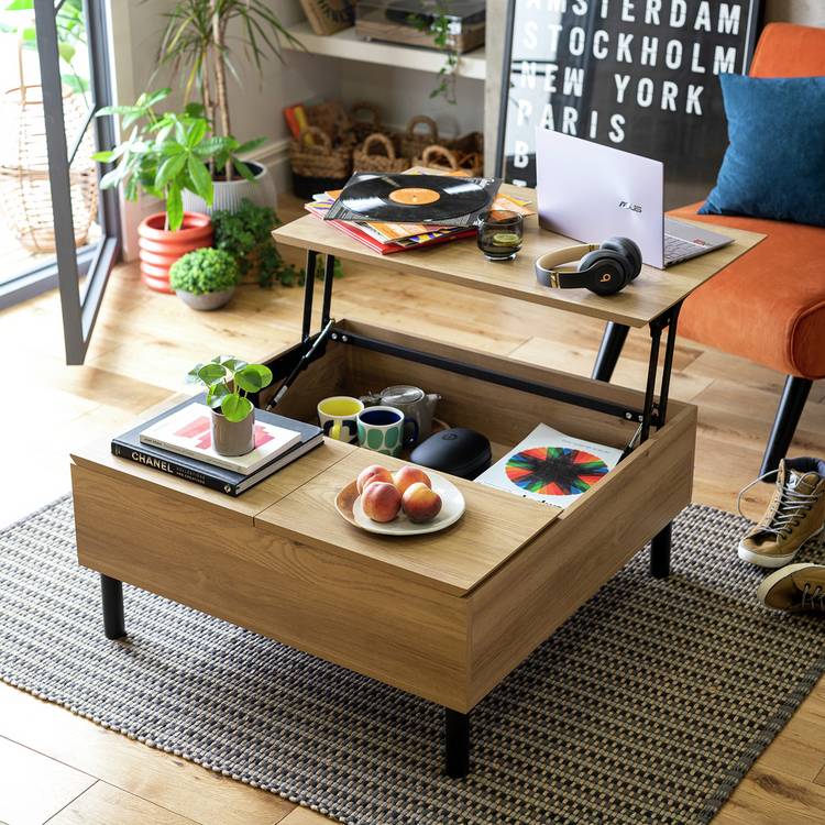 Habitat Loft Living Lift Up Coffee Table - Oak 0