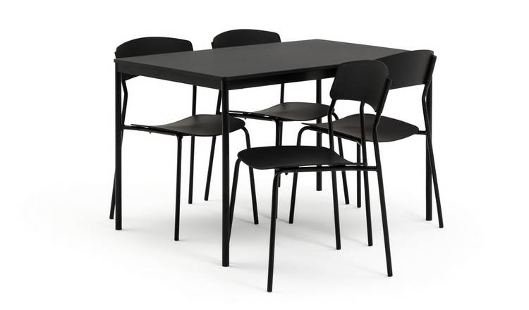 Argos black glass discount table and chairs