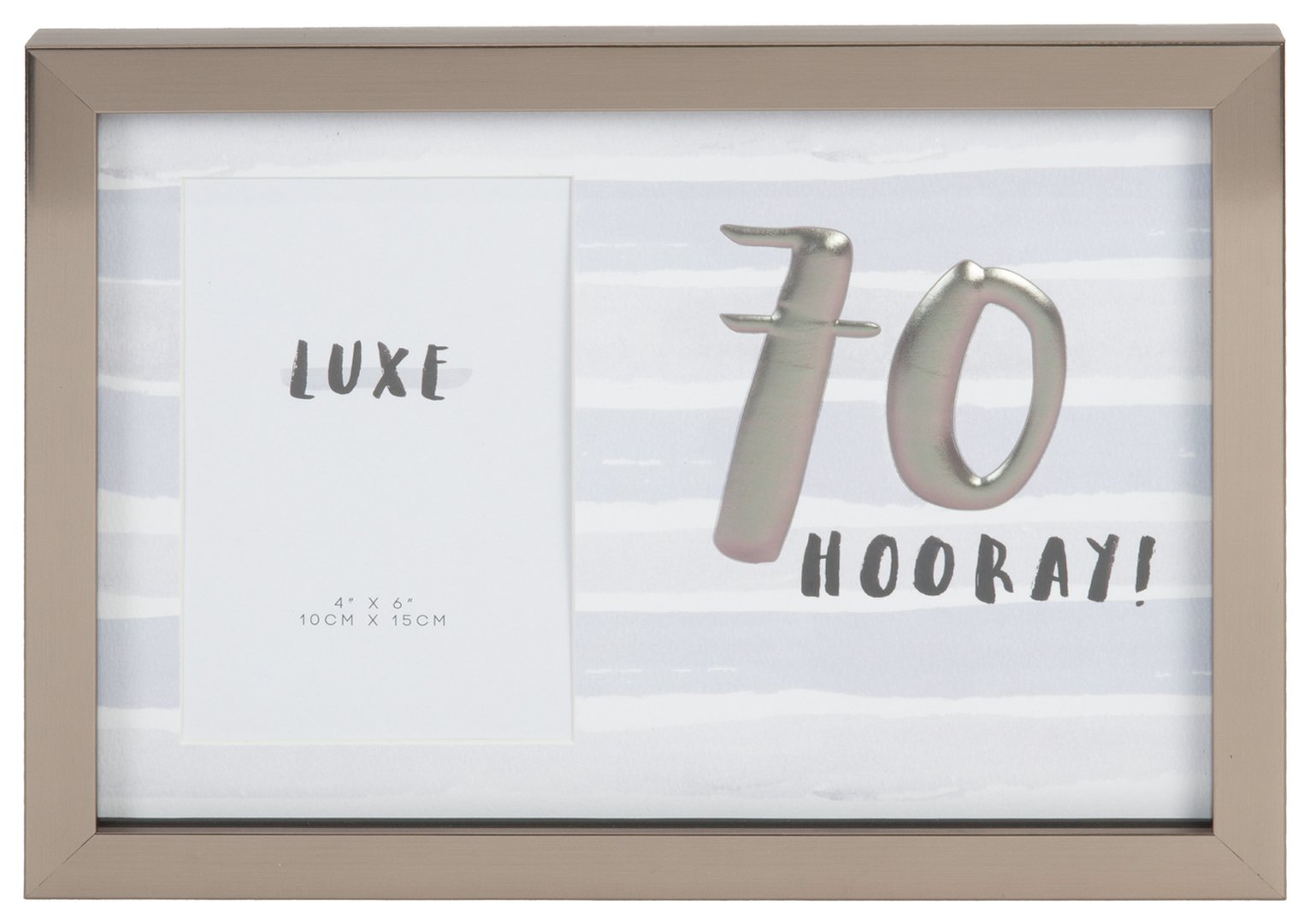 Hotchpotch Luxe 70th Birthday Photo Frame - Grey