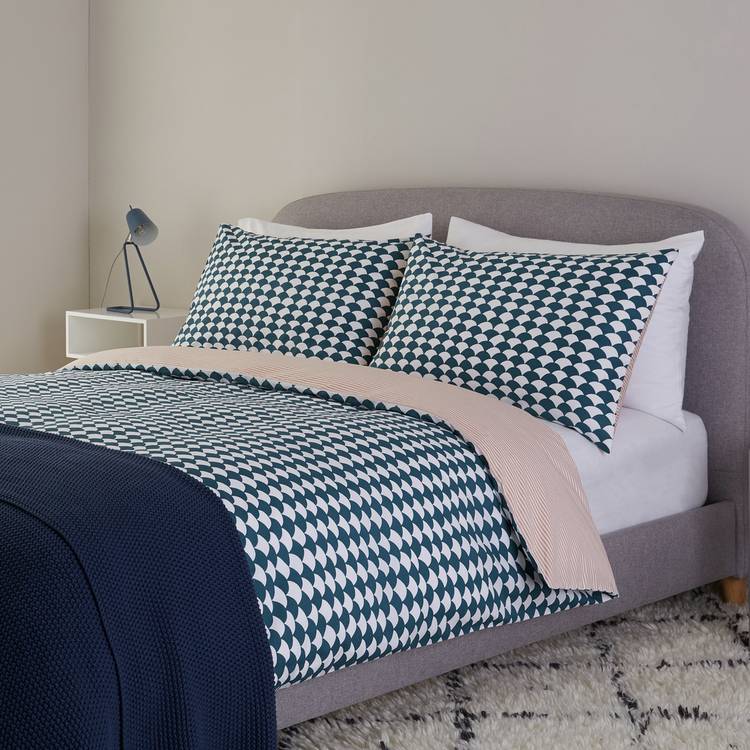 Habitat Scallop Cotton Standard Pillowcase Pair - Teal 0