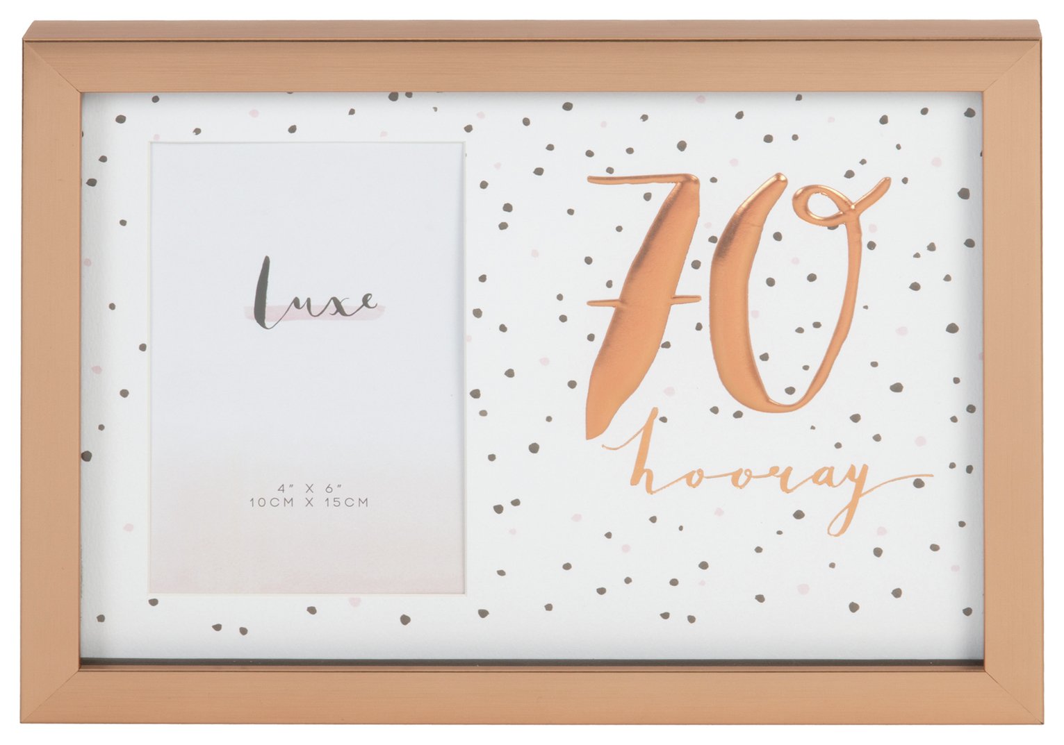 Hotchpotch Luxe 70th Birthday Photo Frame - Rose Gold