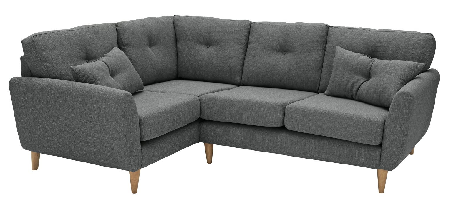 Argos Home Kari Left Corner Fabric Sofa - Charcoal