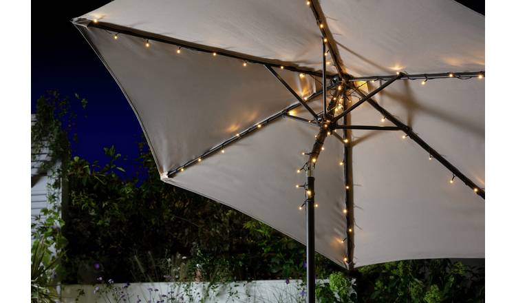 Voortdurende Incubus noodzaak Buy Garden by Sainsbury's Warm White Parasol Solar String Lights | Fairy  lights and string lights | Argos