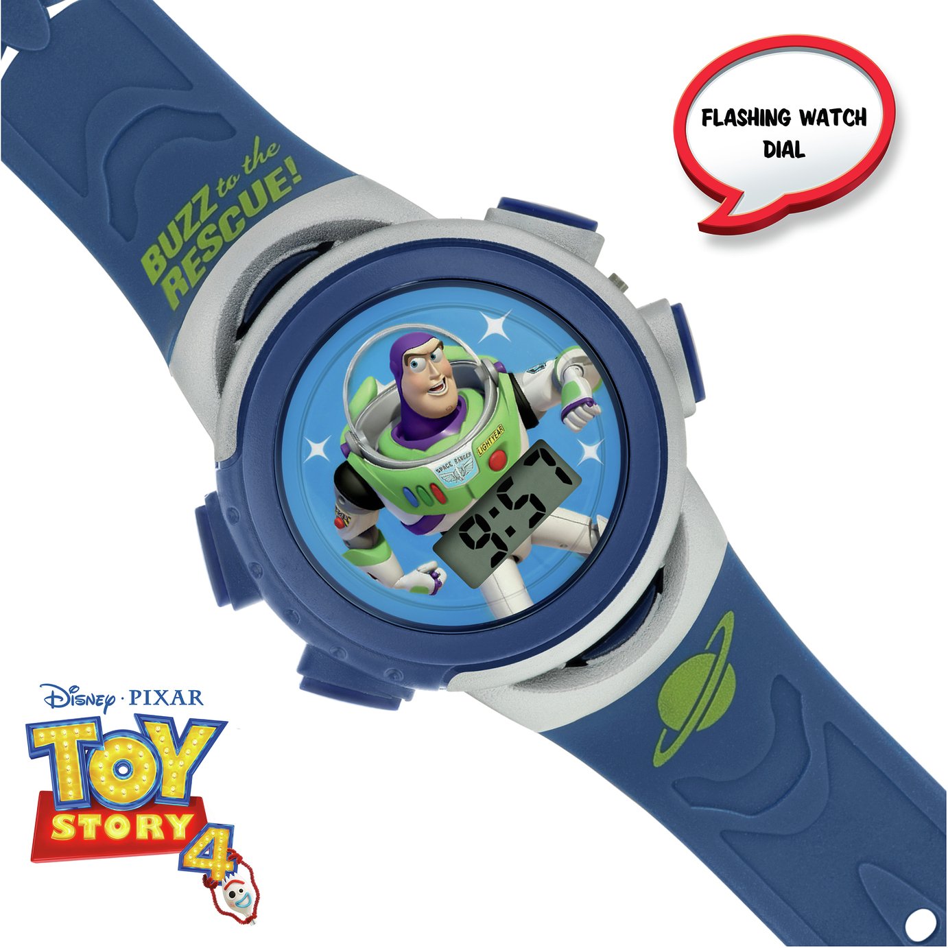 Disney Pixar Kid's Toy Story Buzz Lightyear Blue Strap Watch