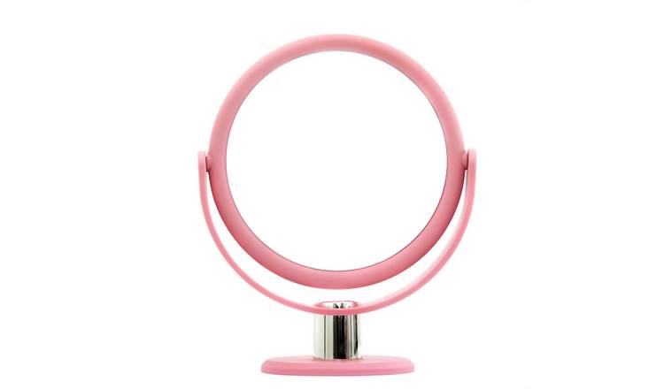 Danielle Creations Blush Pink Soft Touch Round Beauty Mirror