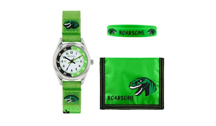 Buy Tikkers Kids Green Dinosaur Watch and Wallet Set Argos