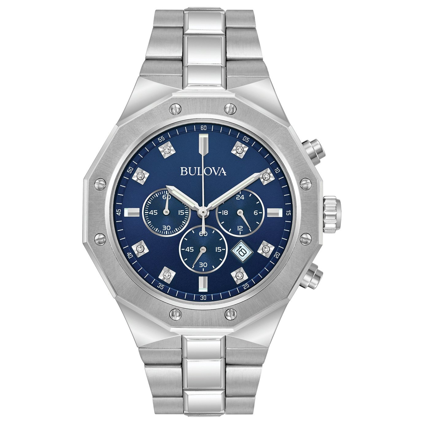 Bulova Men s Chronograph Stainless Steel Bracelet Watch 9380336