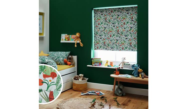 Habitat Kids Blackout Green Roller Blind - 180cm