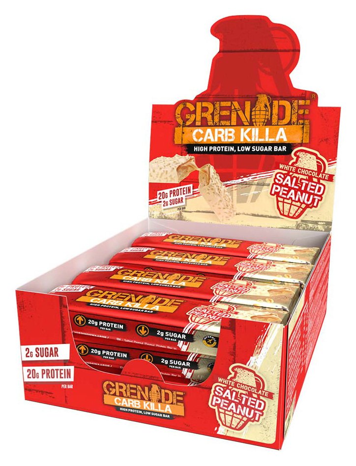 Grenade White Chocolate Salted Peanut Carb Killa Bars x12