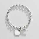 Buy Revere Sterling Silver Classic Heart T Bar Bracelet Womens