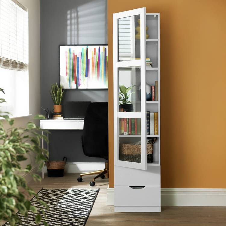 Habitat Compton 1 Door Glass Display Cabinet - White 0