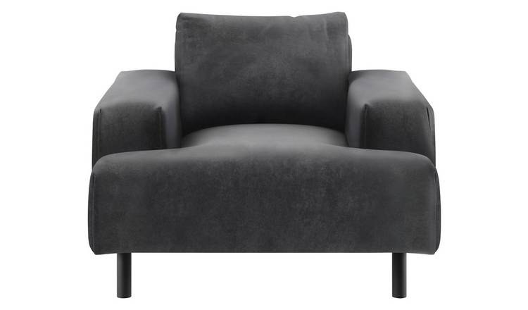 Buy Habitat Julien Velvet Armchair Grey Argos