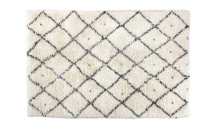Habitat Berber Flatweave Wool Rug - 170 x 240cm - Cream