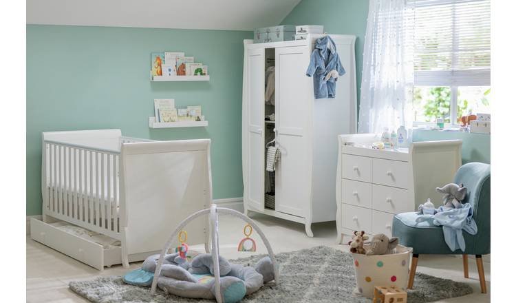 White nursery wardrobe and 2024 drawers