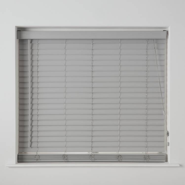 Habitat Faux Wood Grey Venetian Blind - 90cm 0