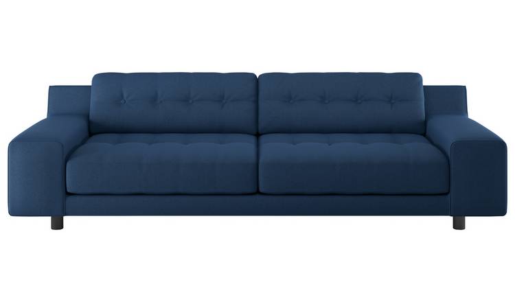 Habitat Hendricks 4 Seater Fabric Sofa - Blue
