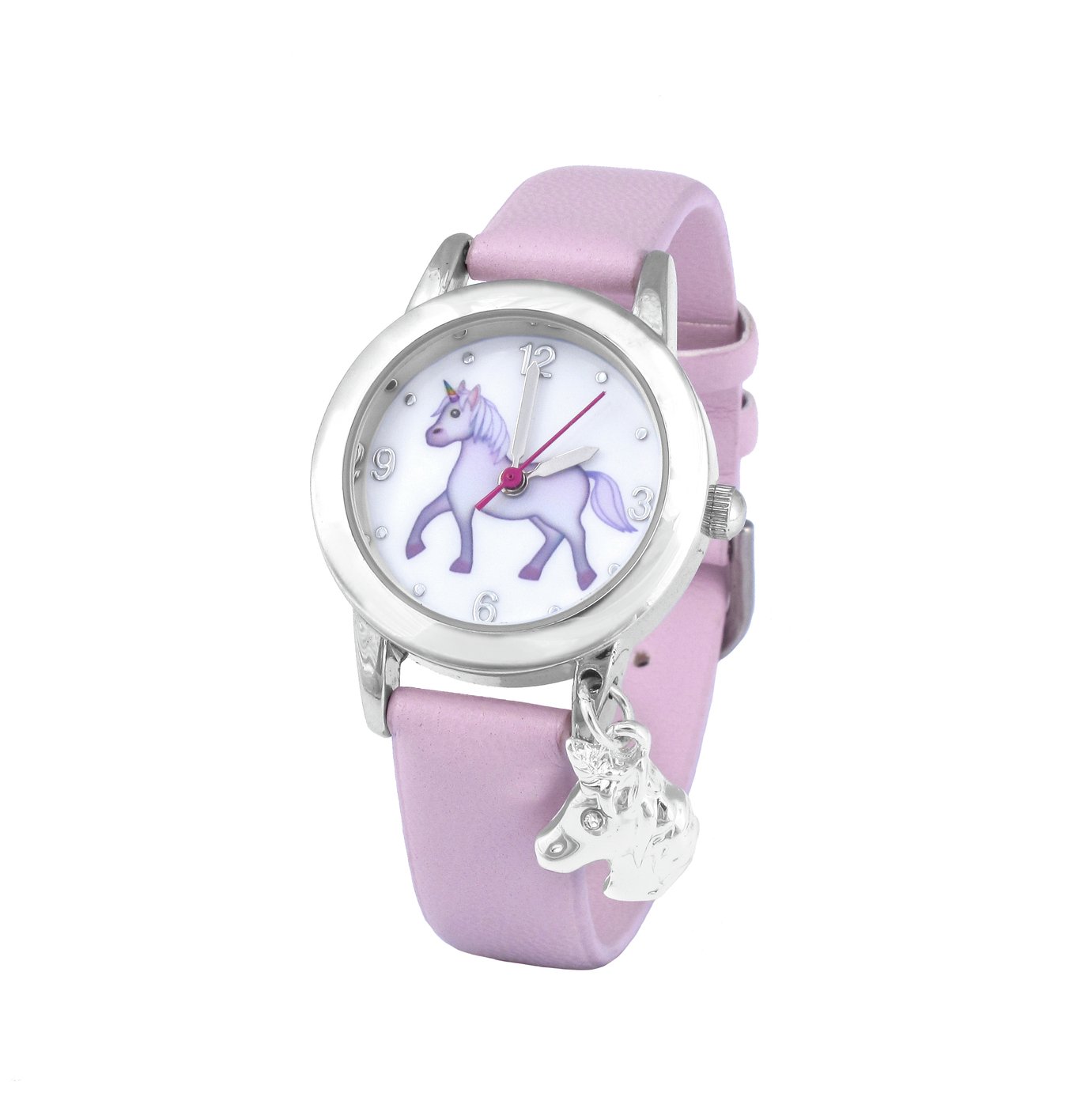 Emoji Unicorn Faux Leather Strap Watch