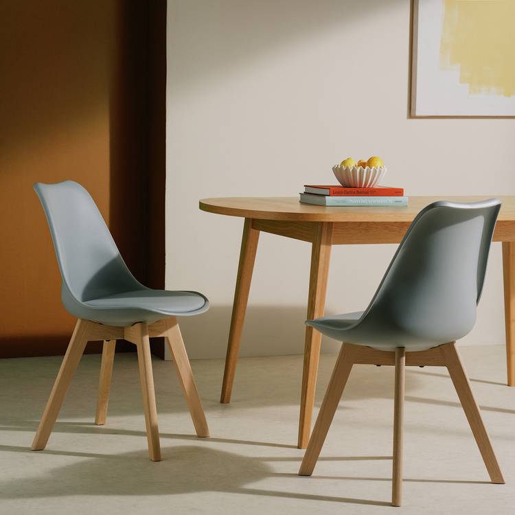 Habitat Jerry Pair of Dining Chair - Grey 0