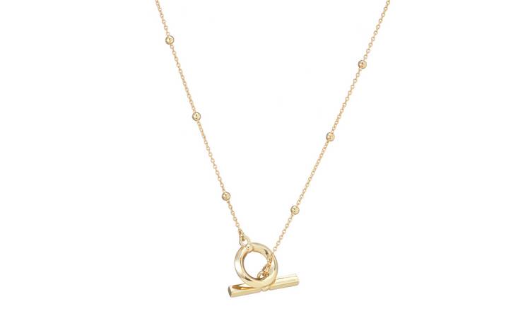Buckley London Gold Plated Aria T-Bar Pendant Necklace