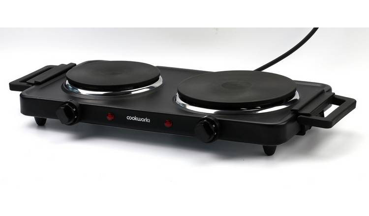 Buy Cookworks 2500W Table Top Double Hotplate Hob, Camping stoves and  cookers