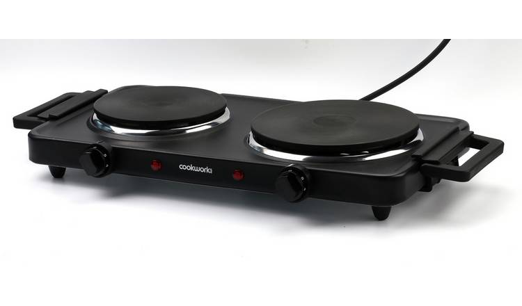 Cookworks 2500W Table Top Double Hotplate Hob