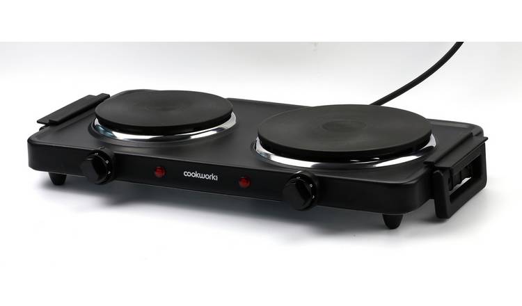 Portable Electric Cooker 2500w Double Hob Hot Plate Table Top Hotplate Black