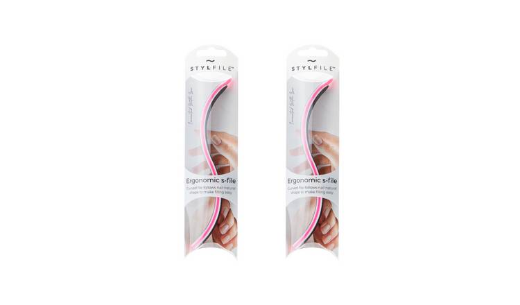 Stylpro 2 Curved 3 in 1 S-Shape Nail File x 2