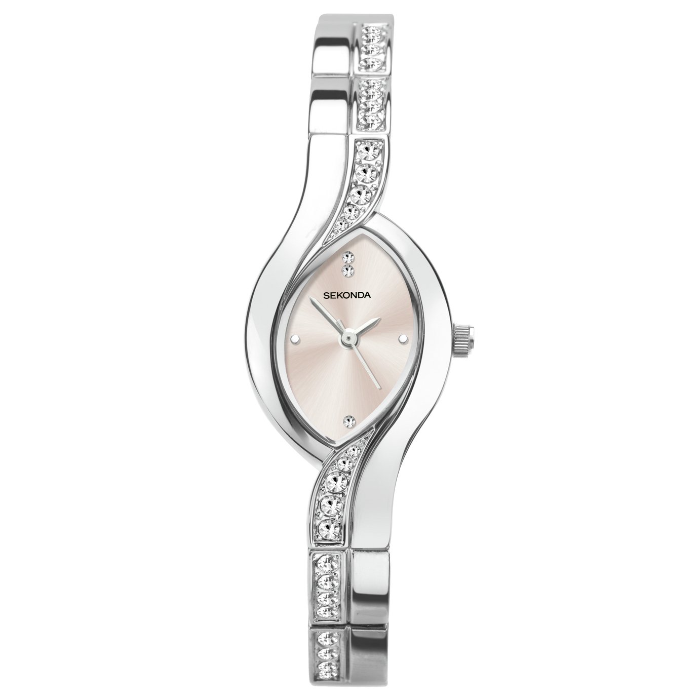 Sekonda Ladies Silver Coloured Oval Twist Bracelet Watch