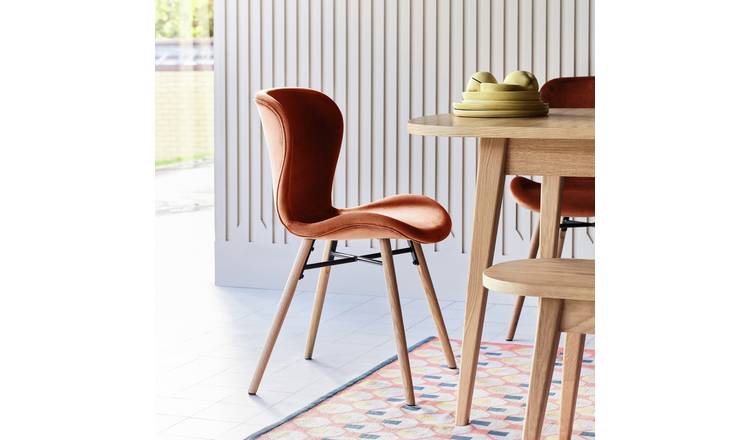 Habitat Etta  Pair of Faux Leather Dining Chair - Brown
