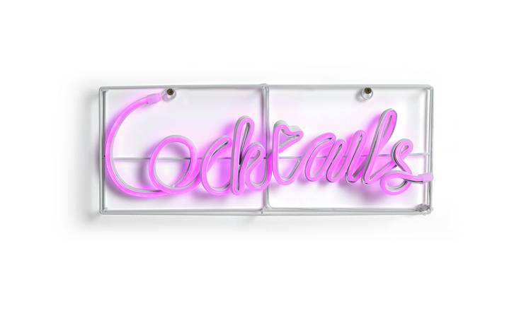 Argos Home Cocktail Neon Framed Sign