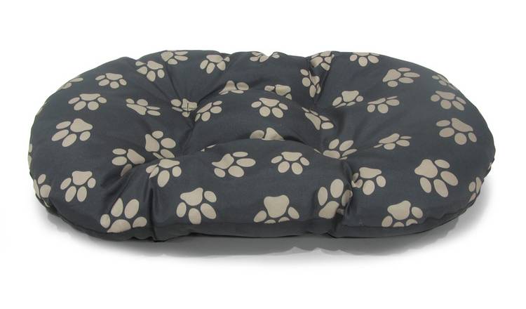 Buy Paw Print Fleece Oval Cushion Small Dog beds Argos