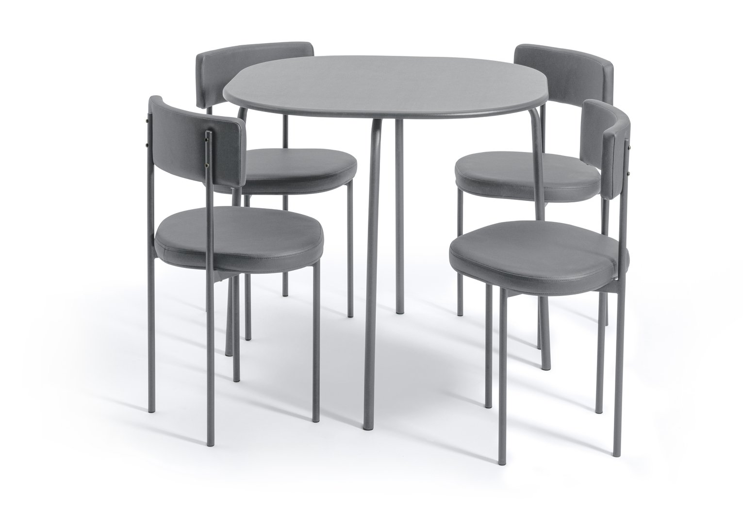 Habitat Jayla Wood Effect Dining Table & 4 Grey Chairs