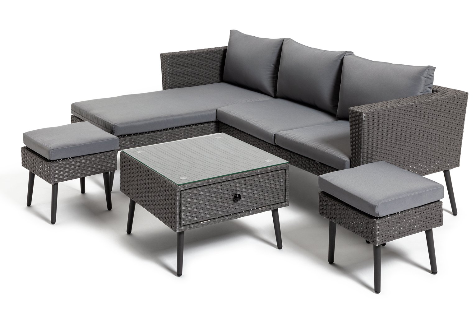 Argos Home 5 Seater Rattan Effect Garden Corner Sofa Set