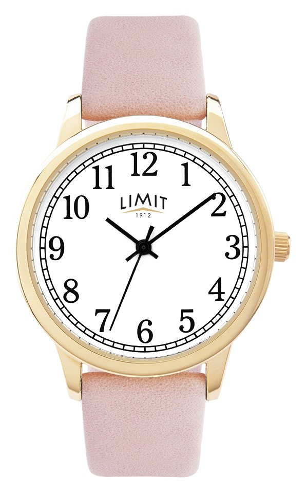 Limit Ladies Pink Faux Leather Strap Watch