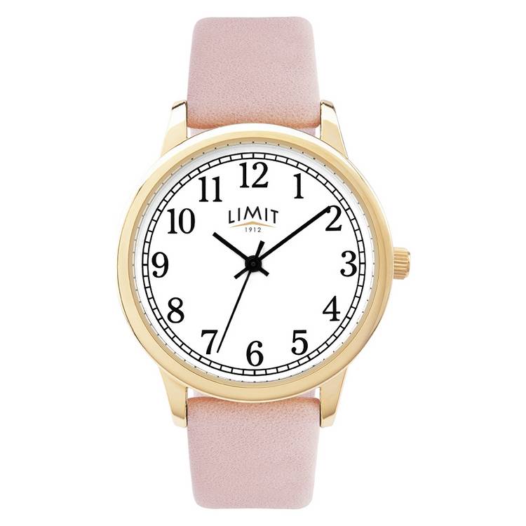 Limit Ladies Pink Faux Leather Strap Watch 0